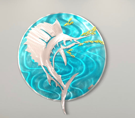 3D Sailfish Splash 30" Circle Design PETE KOZA METAL ART 2
