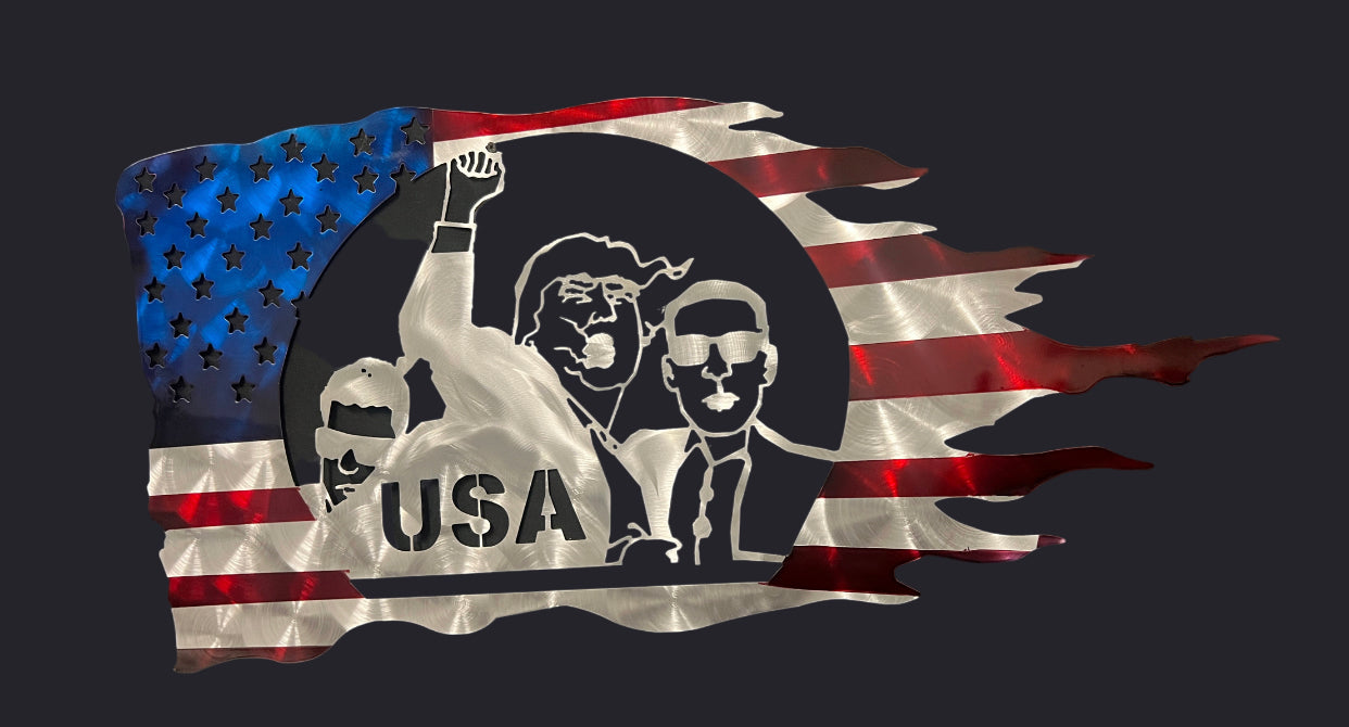 Trump Flag 22” and 36” Pete Koza Metal Art