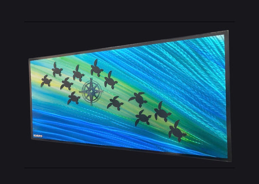 Sea Life Turtle Scene Pete Koza Metal Art