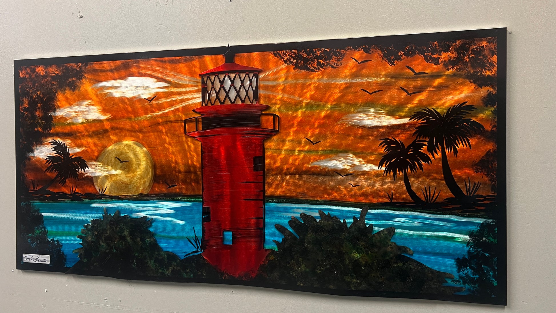 Jupiter lighthouse view Pete Koza Metal Art