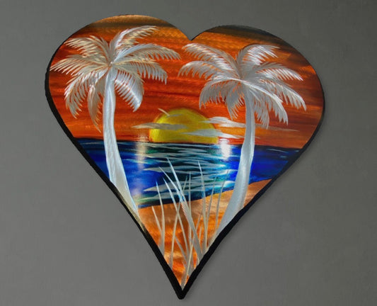 Sun Blast Orange Heart PETE KOZA METAL ART