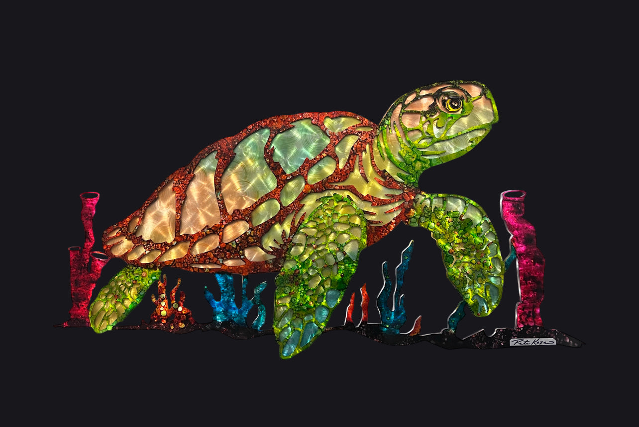 Tuttle the Turtle Pete Koza Metal Art