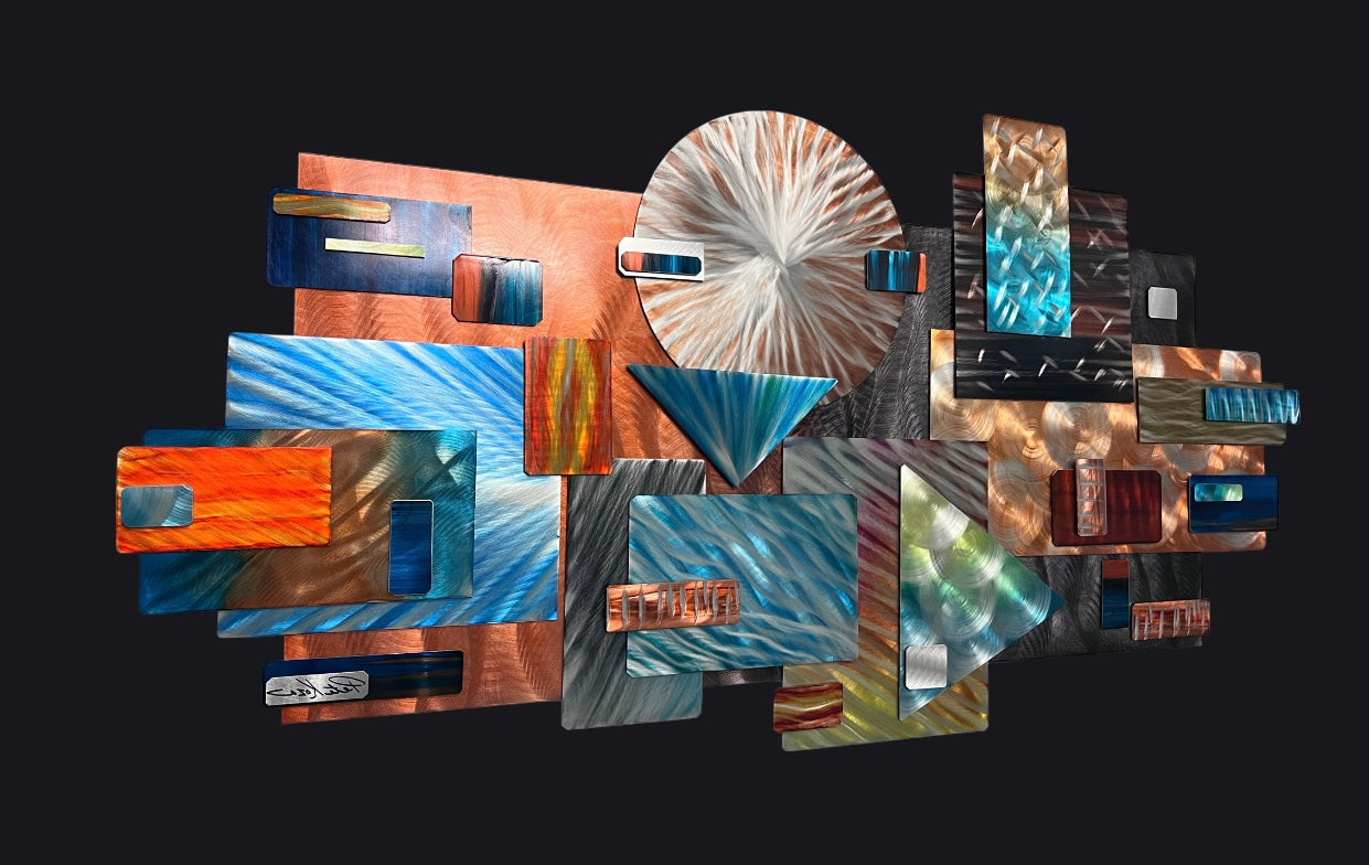 Abstract structured in earth tones Pete Koza Metal Art