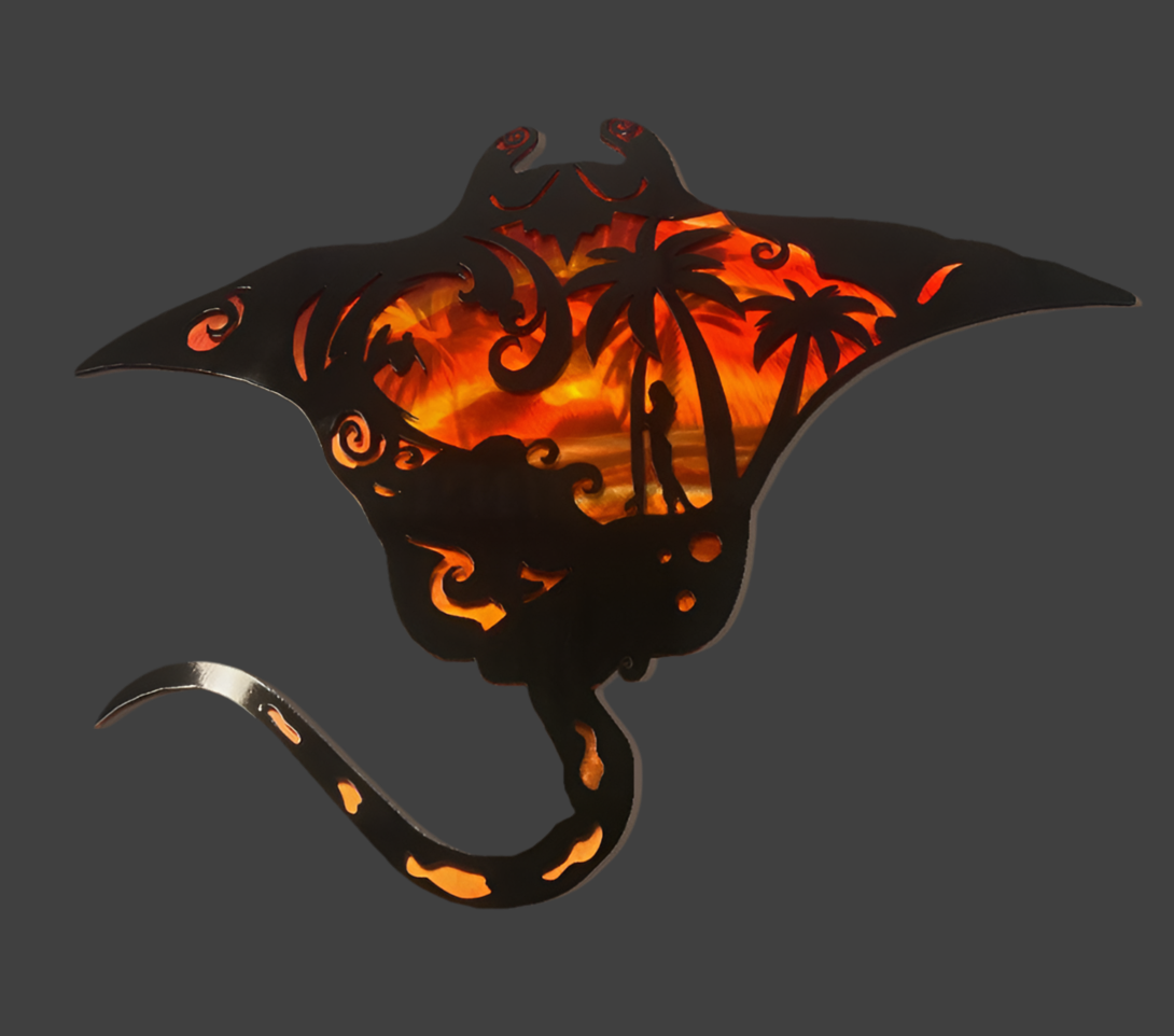 Stingray Artwork. Metal Wall Art 36" PETE KOZA METAL ART