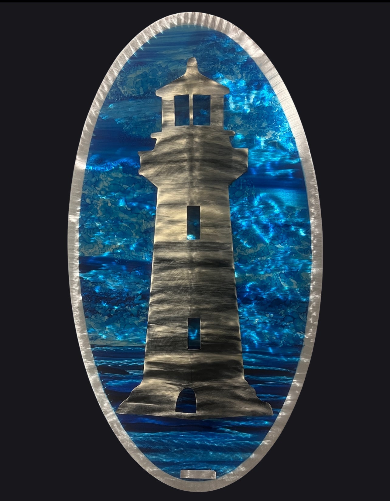 Lighthouse blue Pete Koza Metal Art