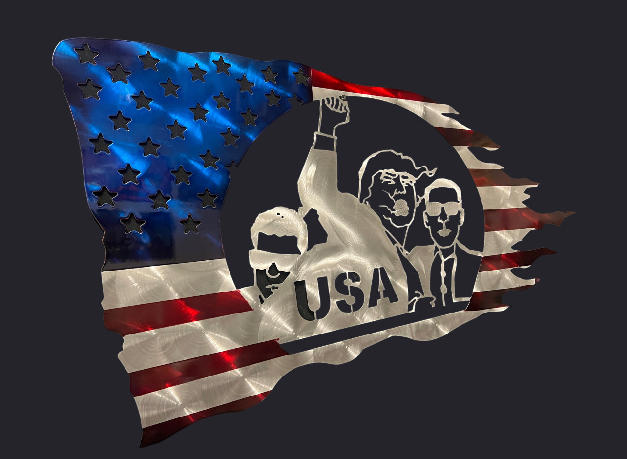 Trump Flag 22” and 36” Pete Koza Metal Art