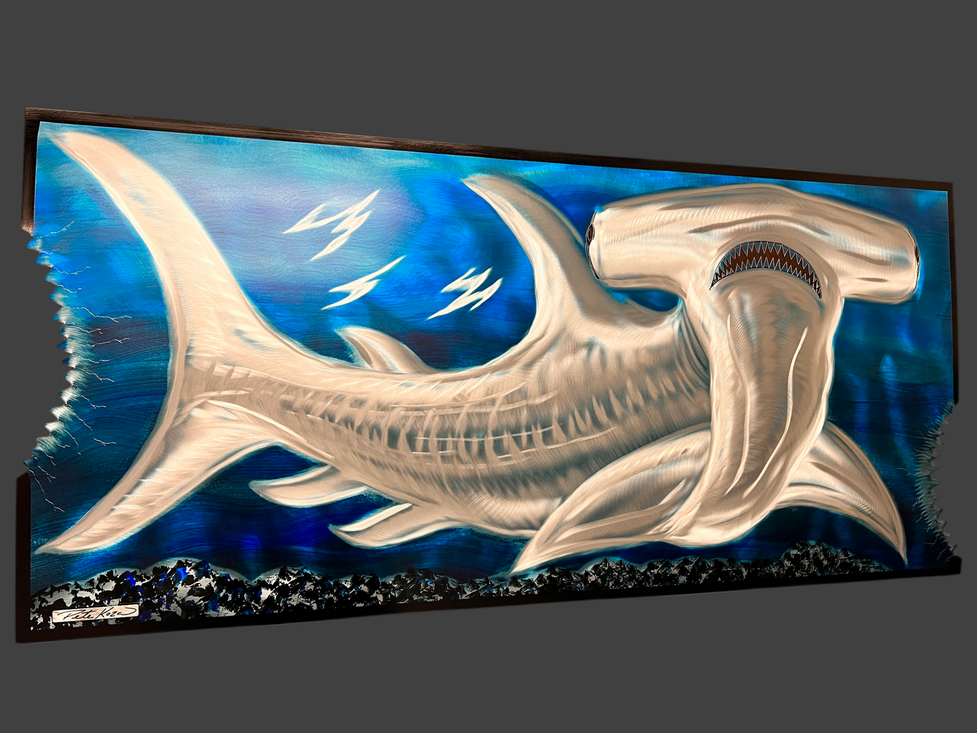 Duel Shark Bite Hammerhead Scene PETE KOZA METAL ART