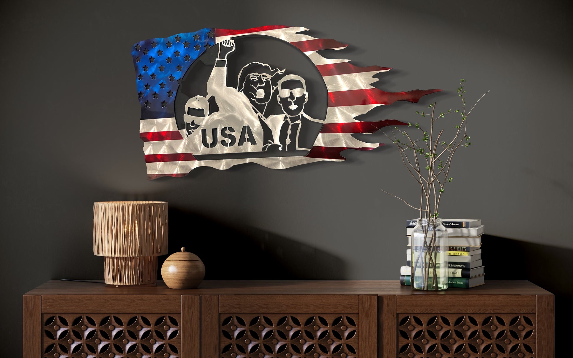 Trump Flag 22” and 36” Pete Koza Metal Art