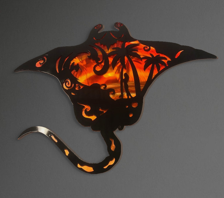 STINGRAY ARTWORK 30 INCH HIGH GRADE ALUMINUM PETE KOZA METAL ART