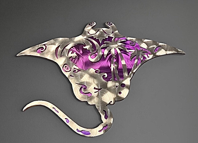 STINGRAY ARTWORK 30 INCH HIGH GRADE ALUMINUM PETE KOZA METAL ART