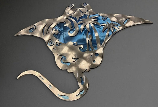 STINGRAY ARTWORK 30 INCH HIGH GRADE ALUMINUM PETE KOZA METAL ART