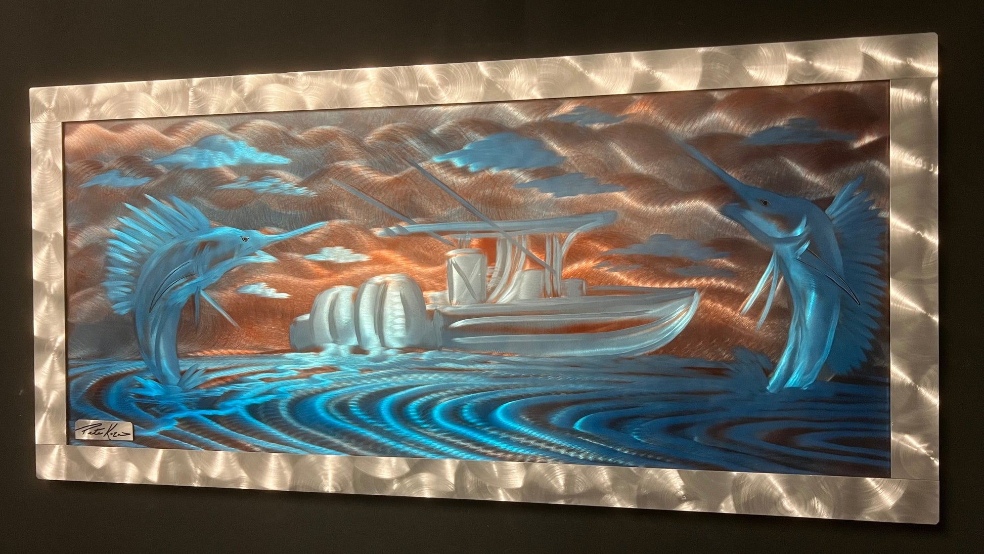 *New Sailfish Dream Hand Etched Edition *One Of A Kind* PETE KOZA METAL ART