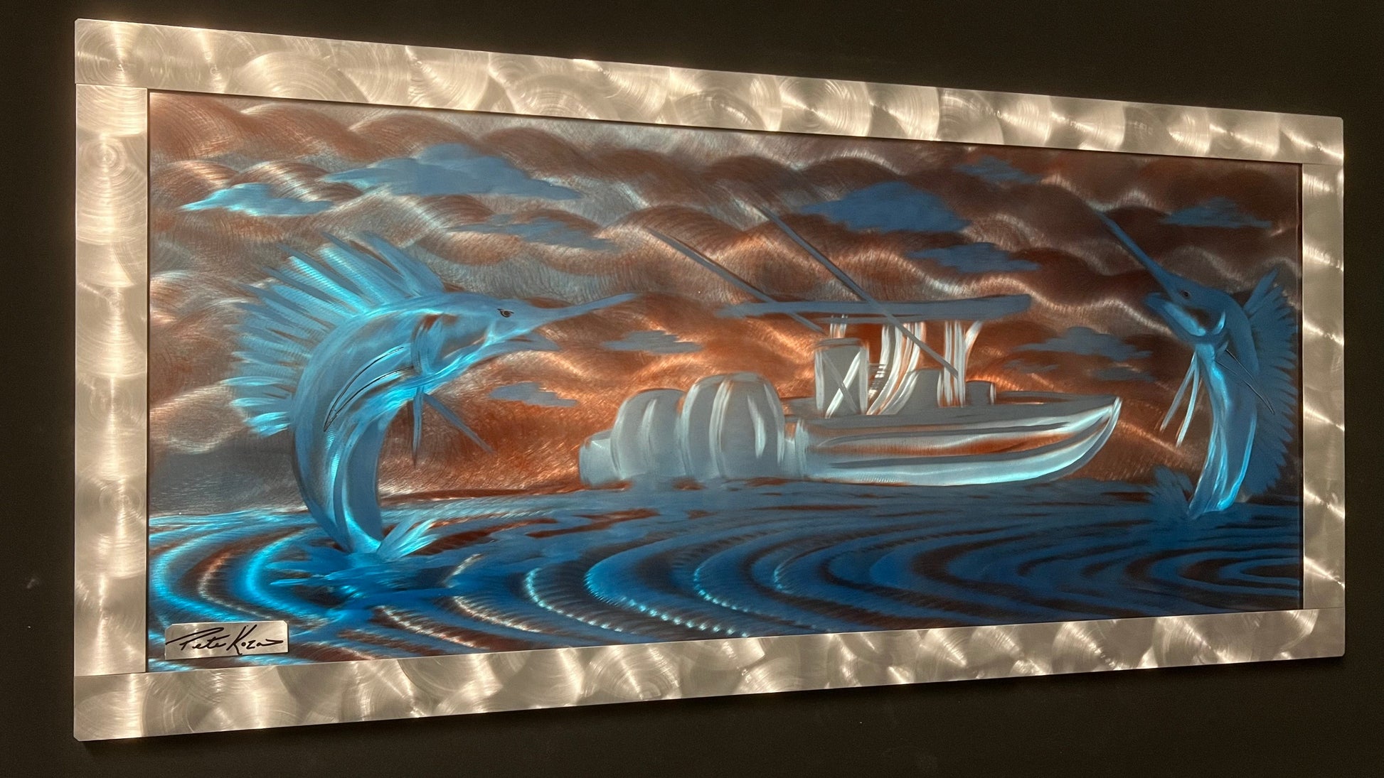 *New Sailfish Dream Hand Etched Edition *One Of A Kind* PETE KOZA METAL ART