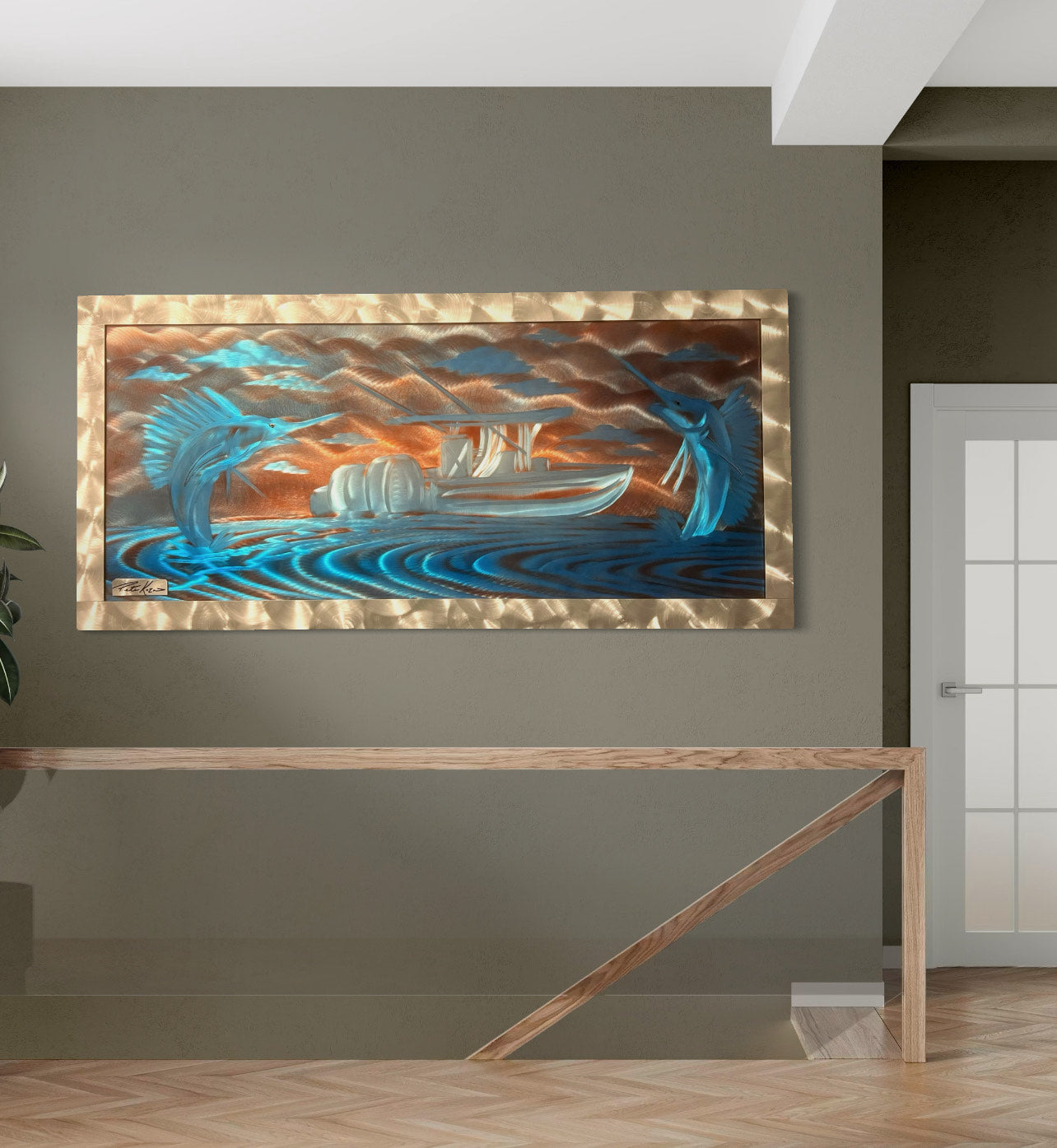 *New Sailfish Dream Hand Etched Edition *One Of A Kind* PETE KOZA METAL ART