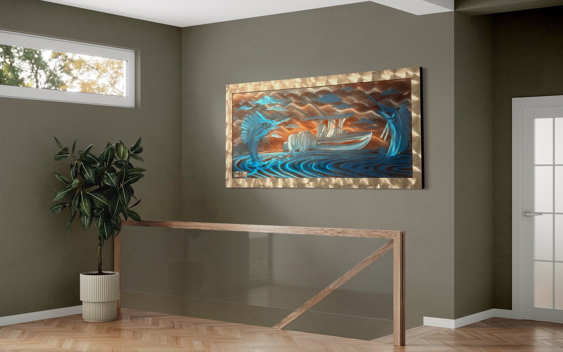 *New Sailfish Dream Hand Etched Edition *One Of A Kind* PETE KOZA METAL ART