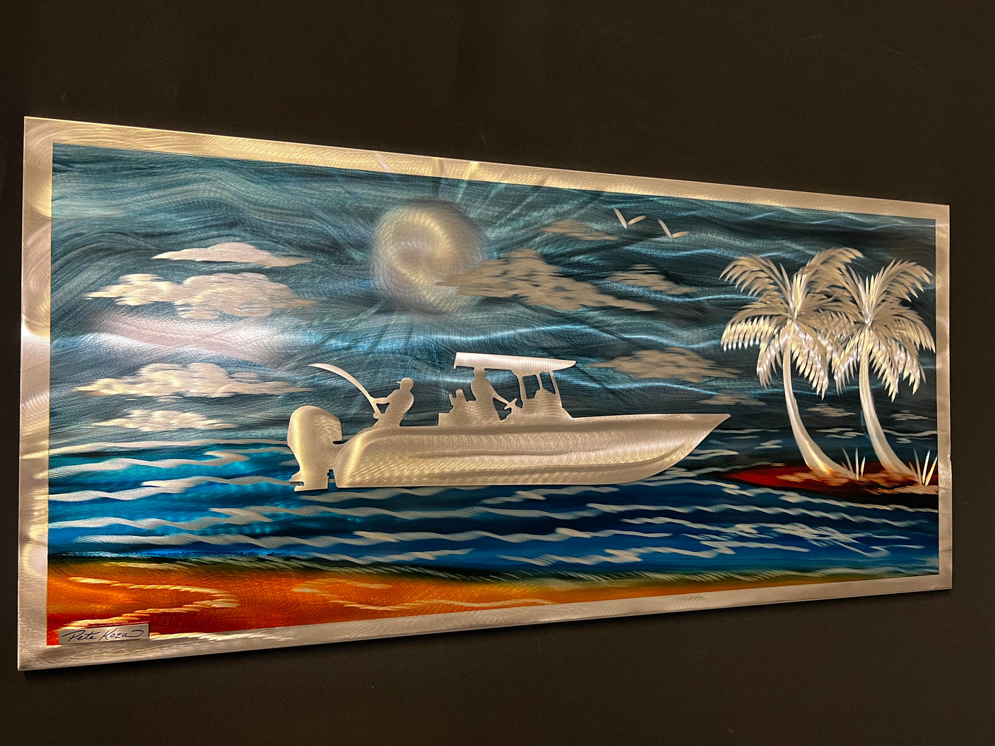 Island Boater Scene - Pete Koza Metal Art