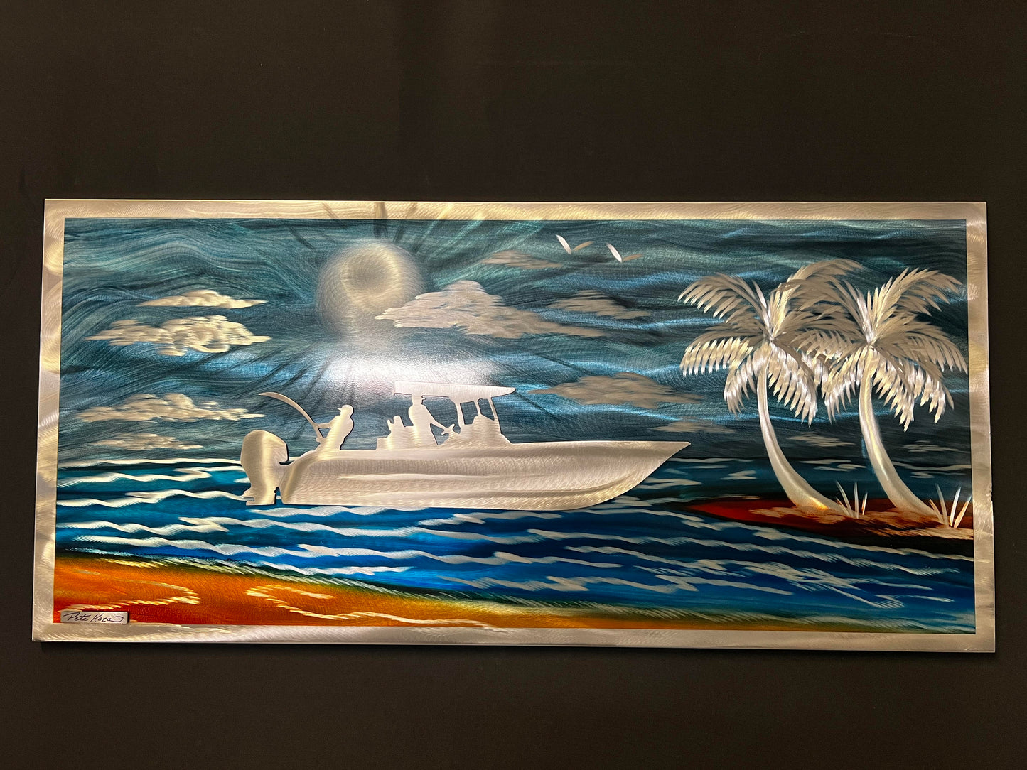 Island Boater Scene - Pete Koza Metal Art