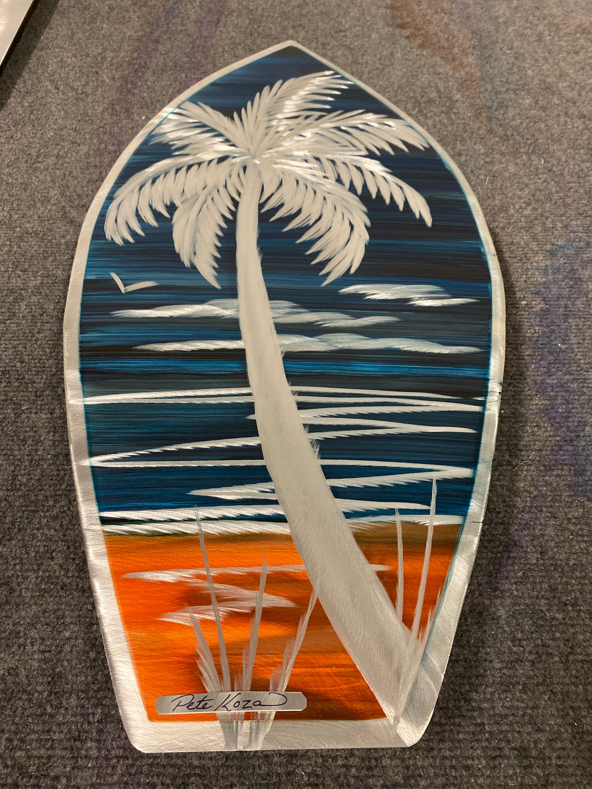 Mini Surfboard PETE KOZA METAL ART