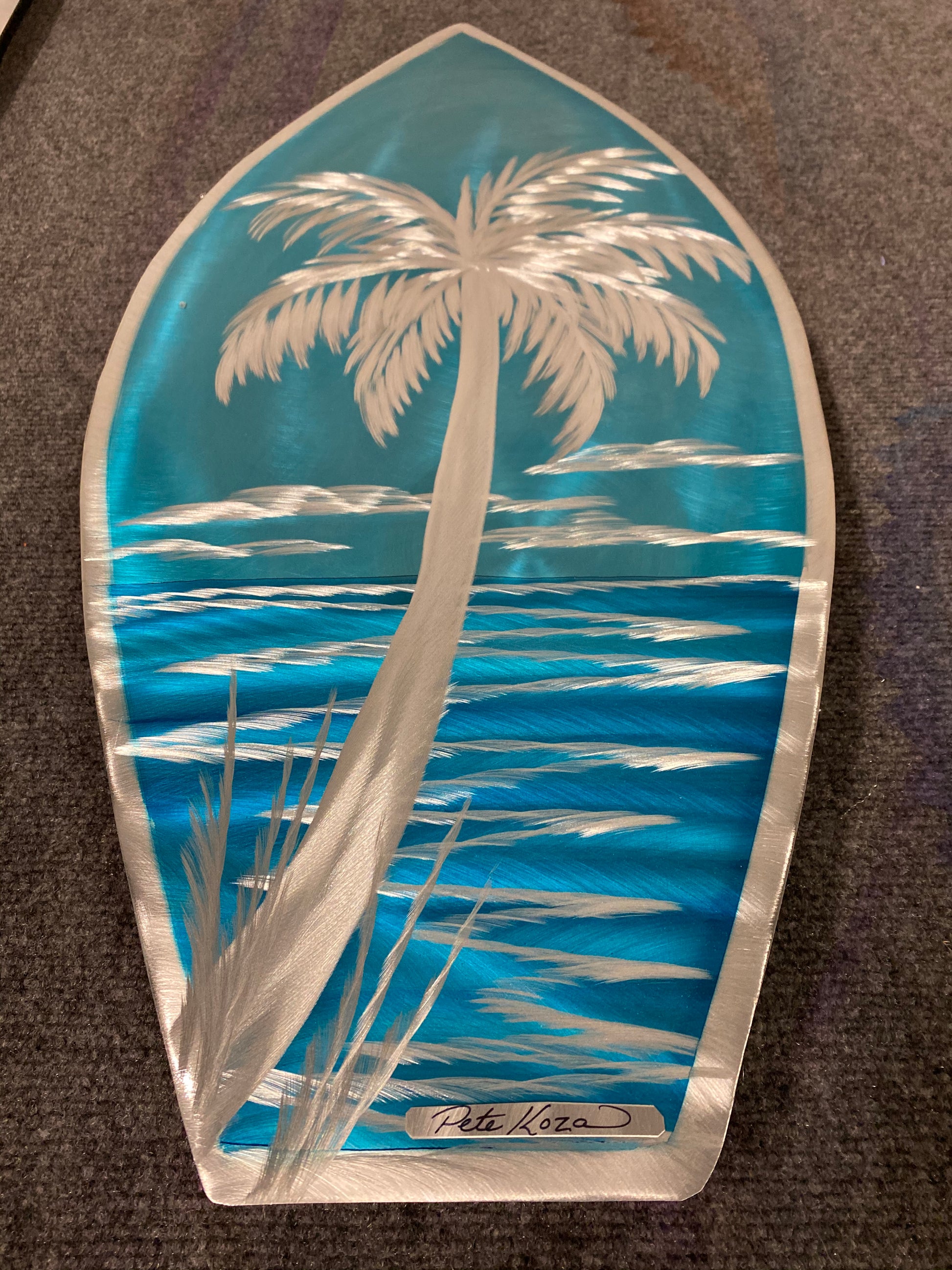 Mini Surfboard PETE KOZA METAL ART