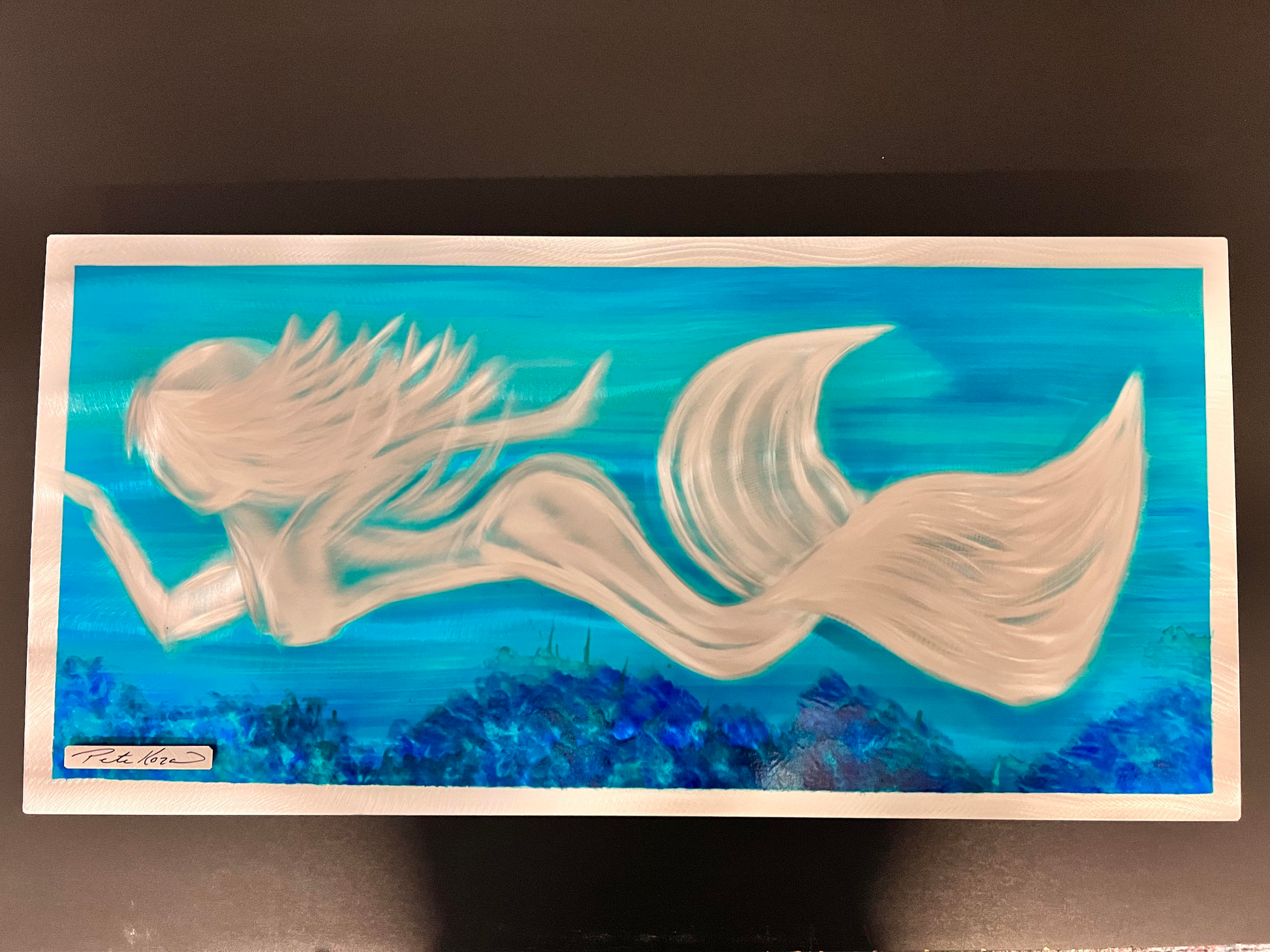 *New Teal Mermaid Pete Koza Metal Art