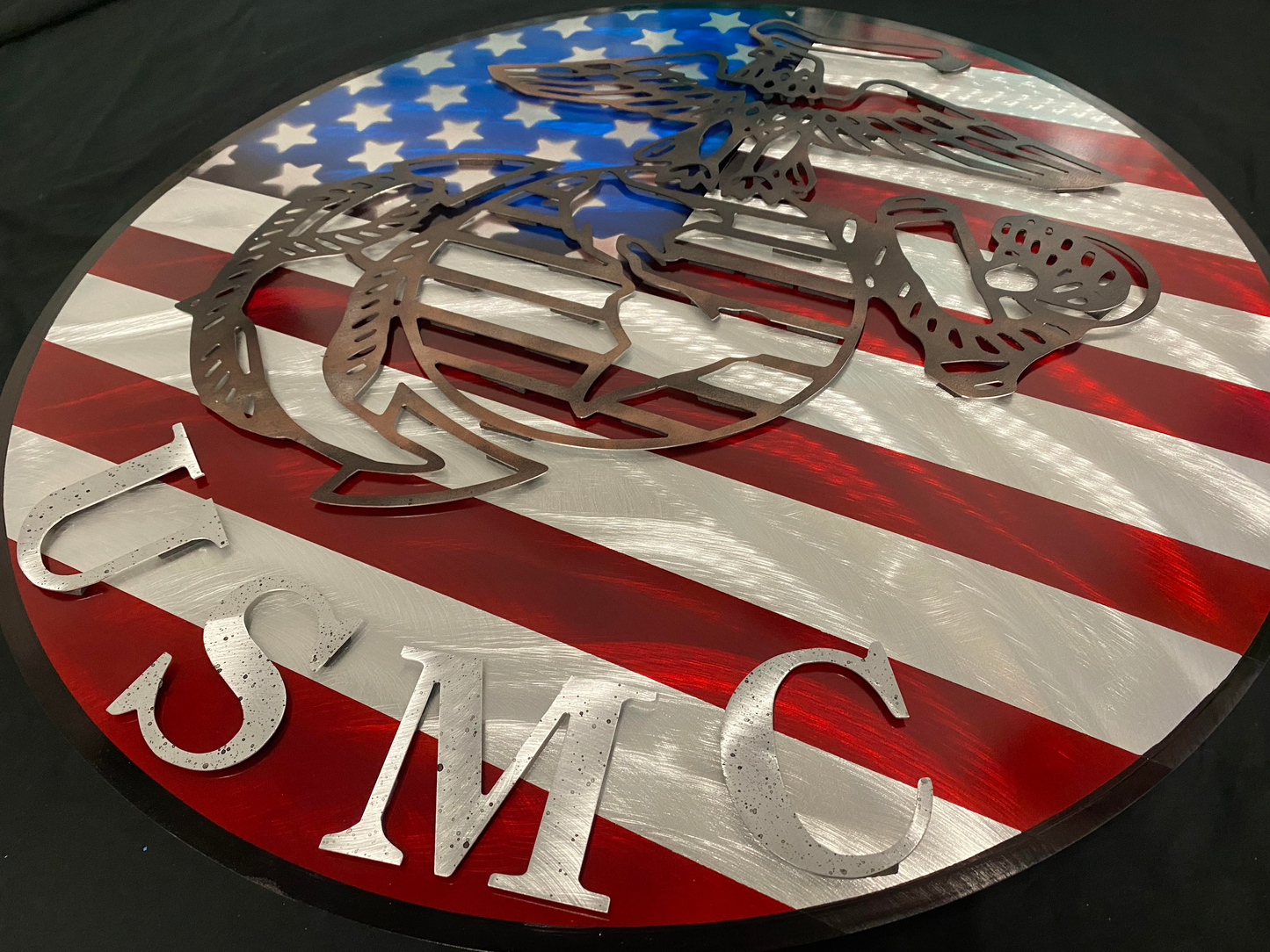 Usmc Circle Pete Koza Metal Art