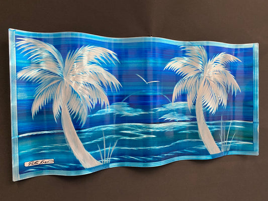 Blue Days Ripple Effect Pete Koza Metal Art