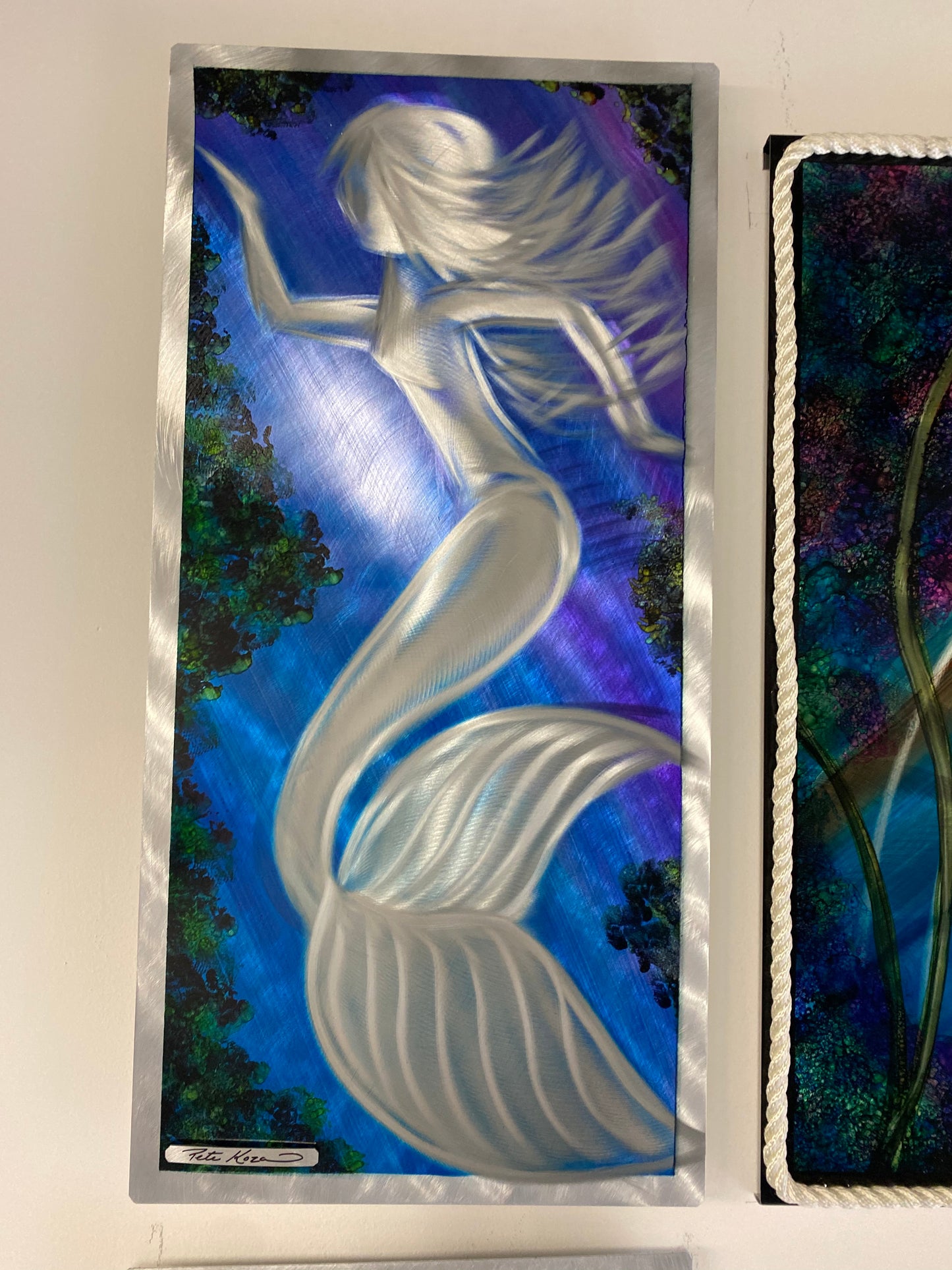 Hand Etched Mermaid PETE KOZA METAL ART