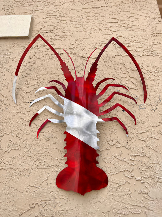 Dive Flag Lobster Pete Koza Metal Art