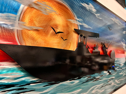 Boating Day "One Of One Only One Available" Pete Koza Metal Art