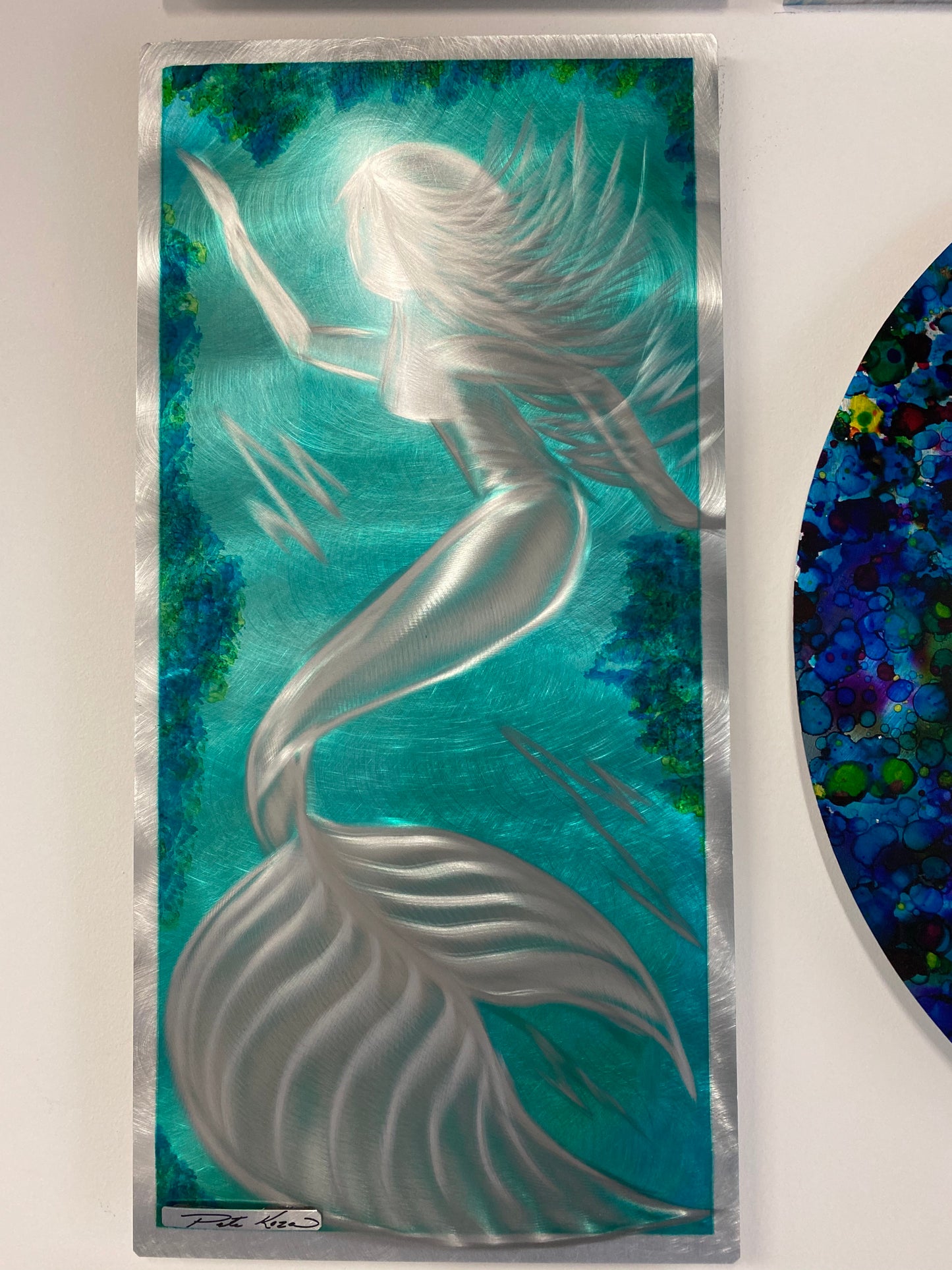 Hand Etched Mermaid PETE KOZA METAL ART