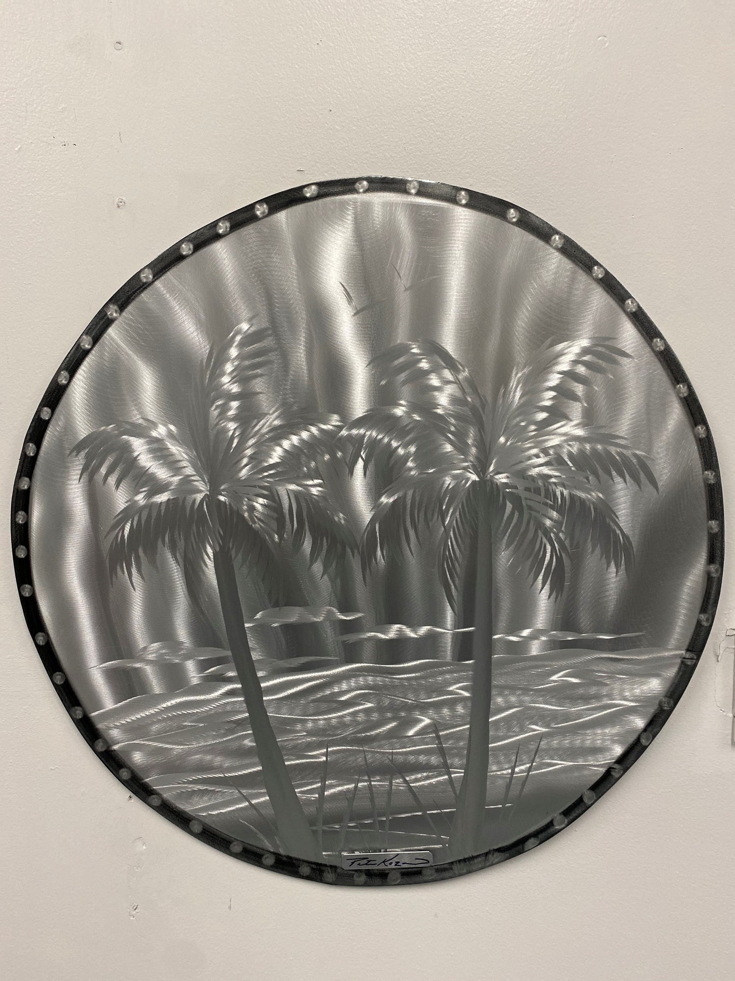 Silver Palms Circle Art