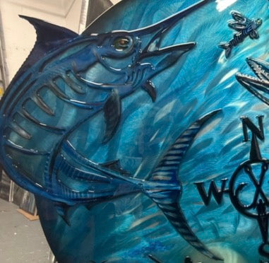 Special Edition - One of a kind, Fish Dreams 40” Pete Koza Metal Art