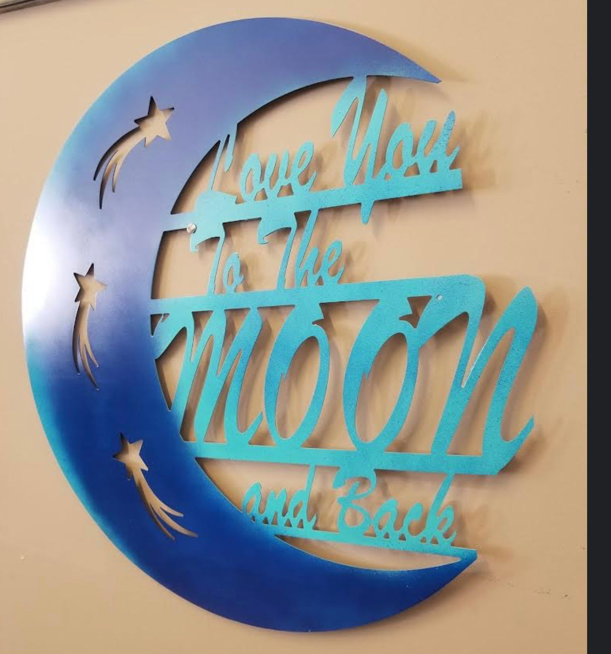 Love you to the moon  + Size and Color Options Pete Koza Metal Art