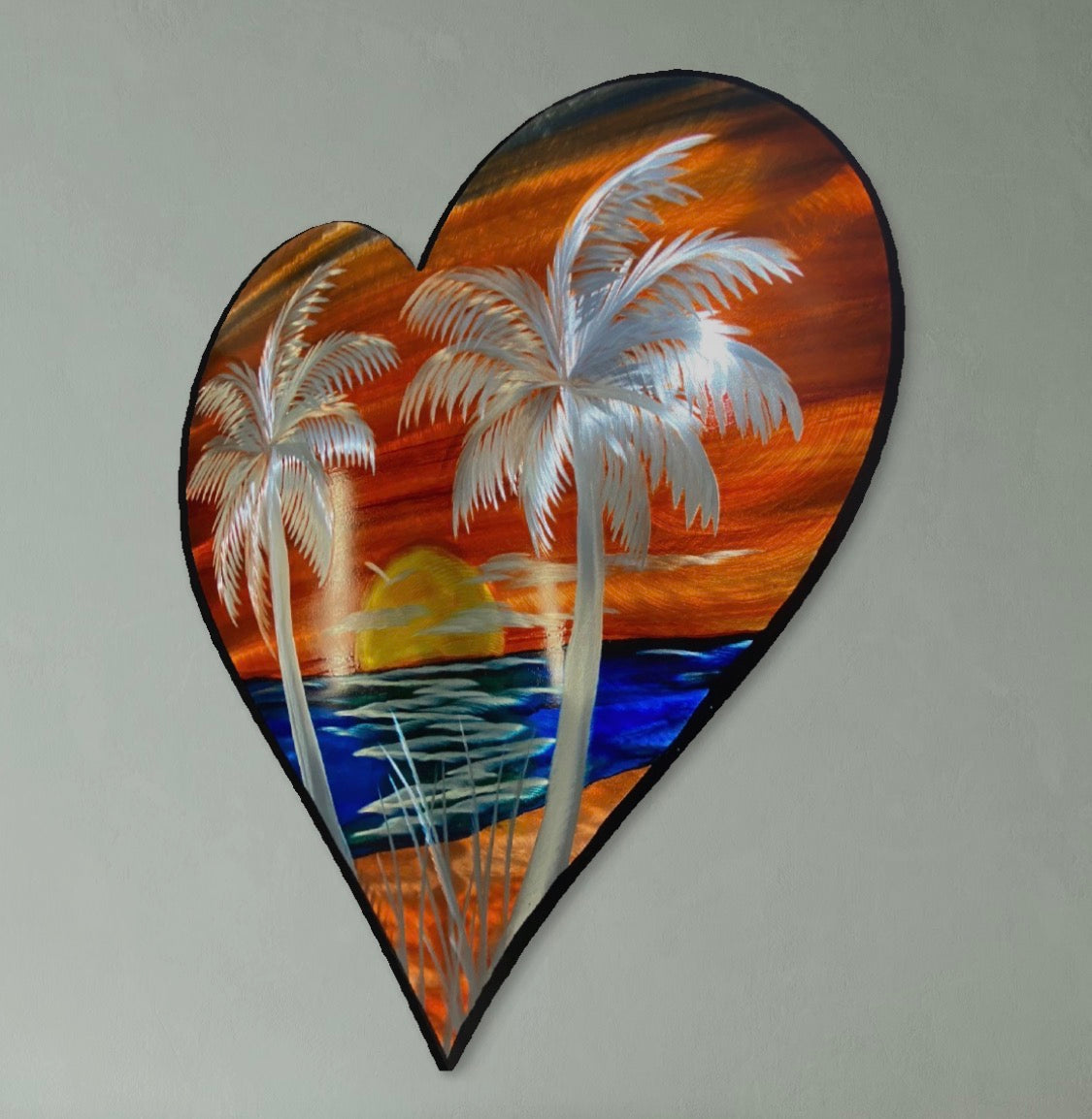 Sun Blast Orange Heart PETE KOZA METAL ART