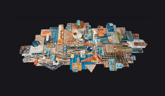 New Earth tone Abstract, one of a kind, Special Edition. Pete Koza Metal Art