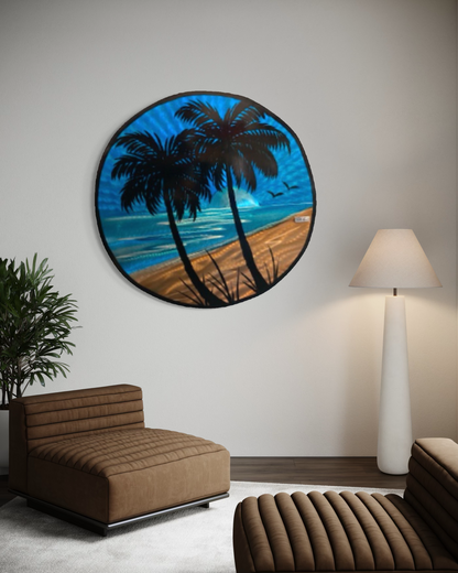 Palms On The Beach Circle Art PETE KOZA METAL ART 2