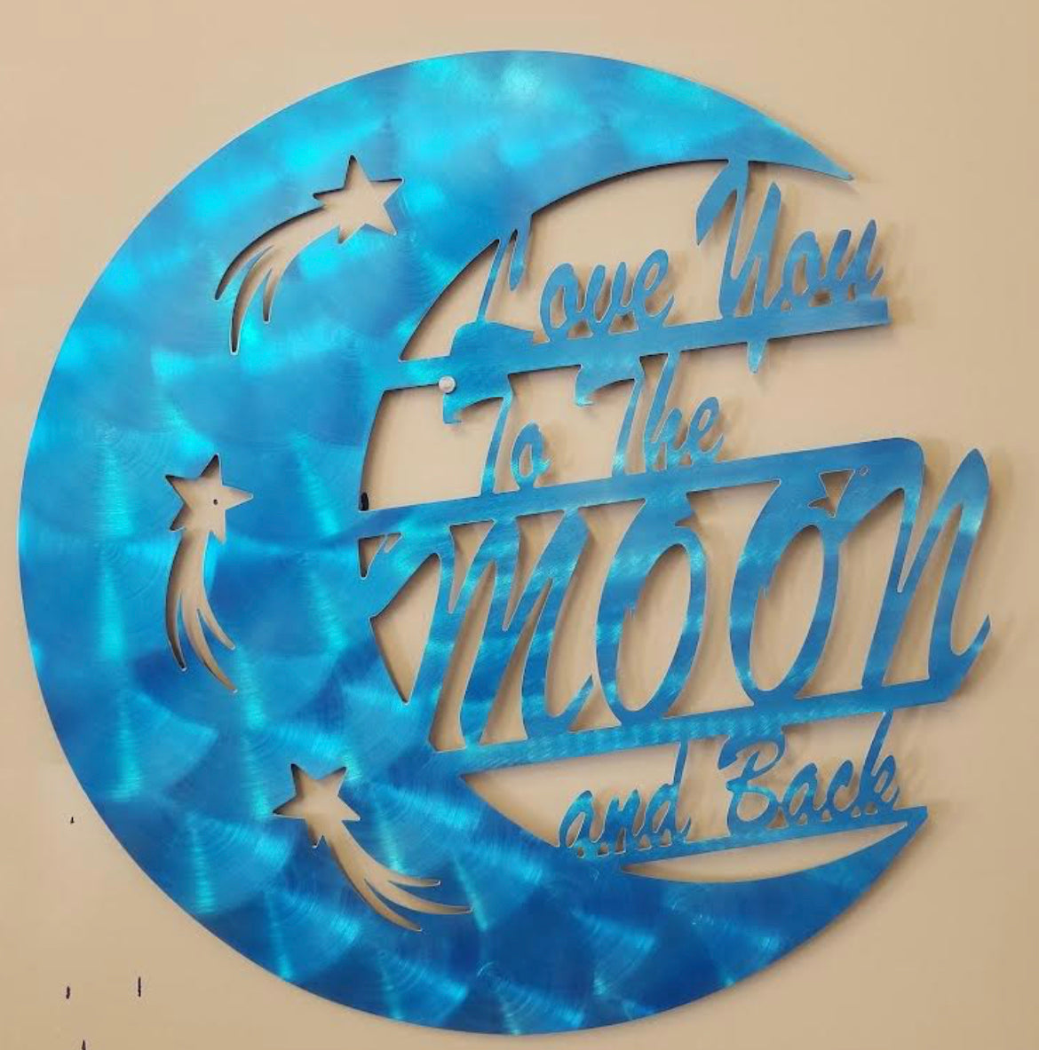 Love you to the moon  + Size and Color Options Pete Koza Metal Art