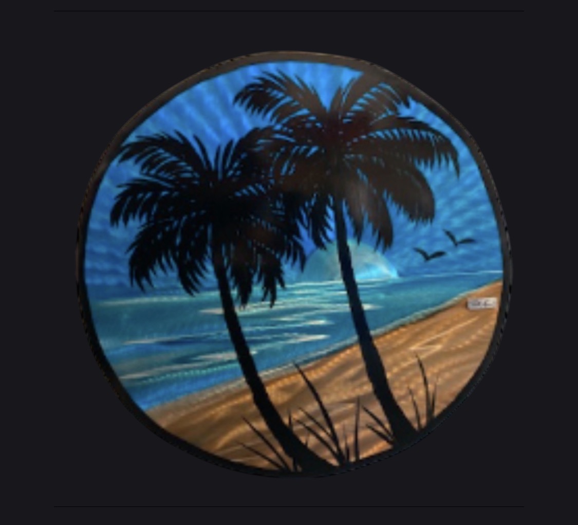 Palms On The Beach Circle Art PETE KOZA METAL ART 2