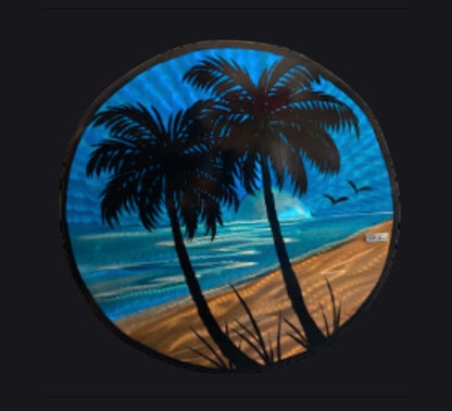 Palms On The Beach Circle Art PETE KOZA METAL ART 2
