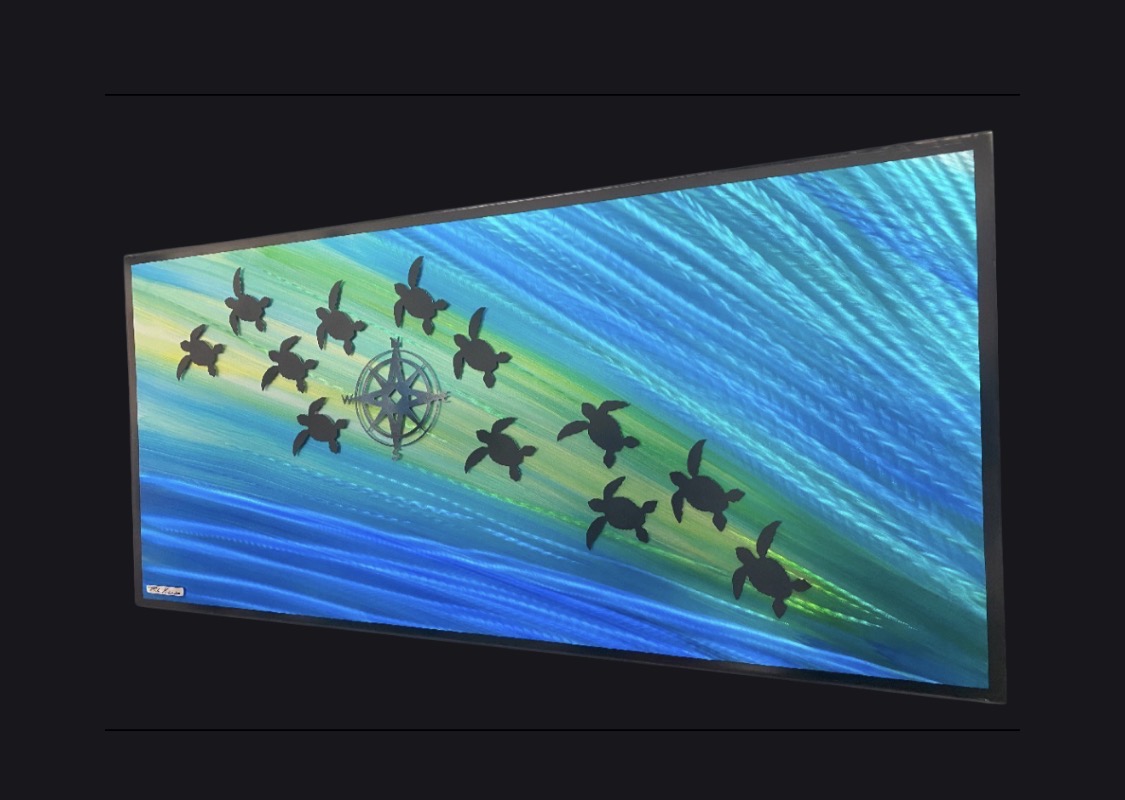 Sea Life Turtle Scene Pete Koza Metal Art