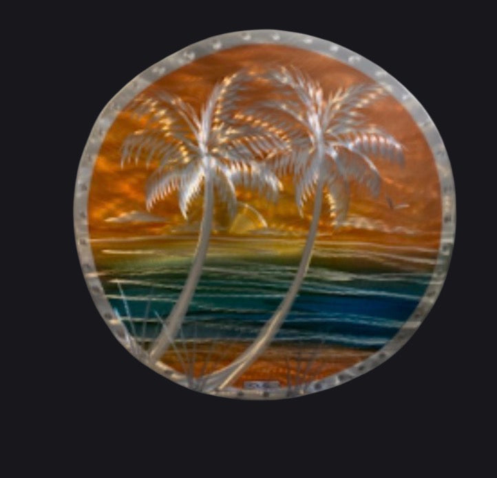 Sunblast Palms Circle Art PETE KOZA METAL ART 2