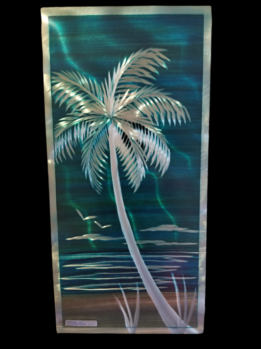 Light Blue Bimini Palm Tree PETE KOZA METAL ART