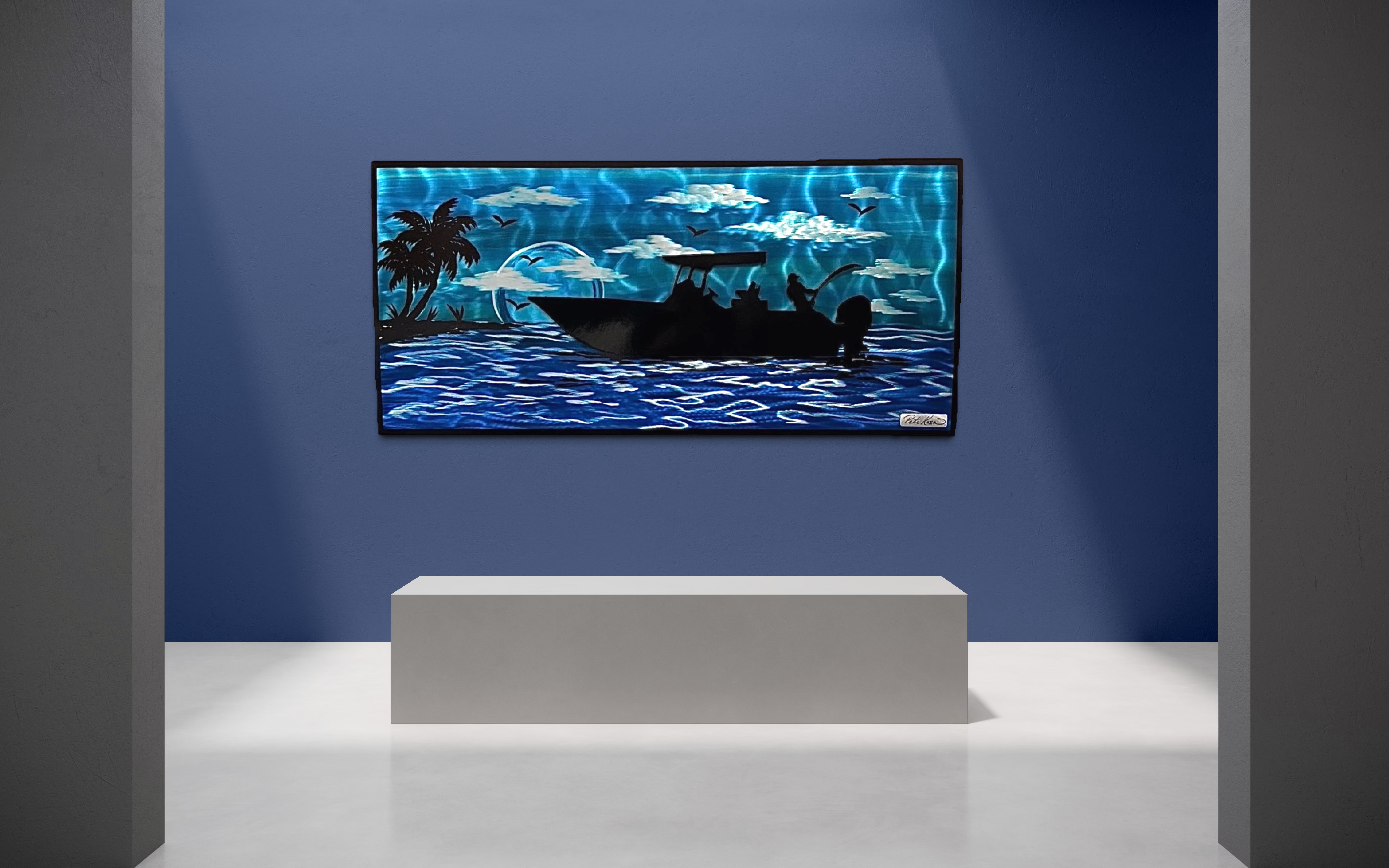 Boat Life Scene 24” x 48” made to order. PETE KOZA METAL ART