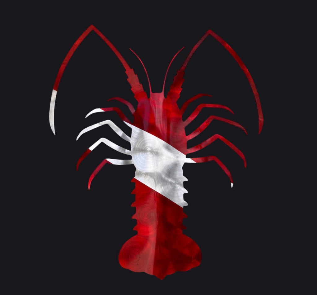 Dive Flag Lobster Pete Koza Metal Art