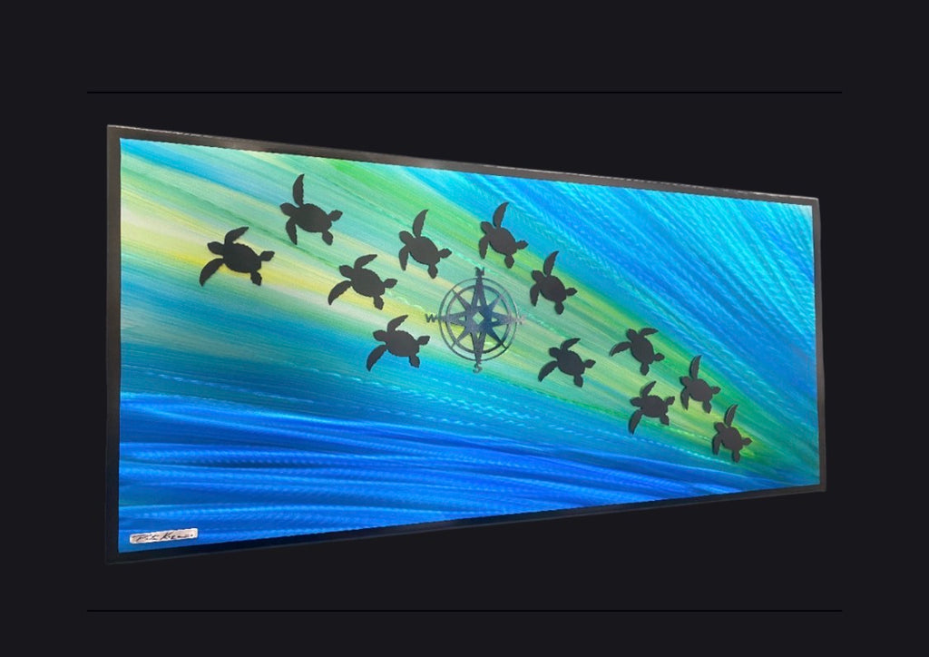 Sea Life Turtle Scene Pete Koza Metal Art