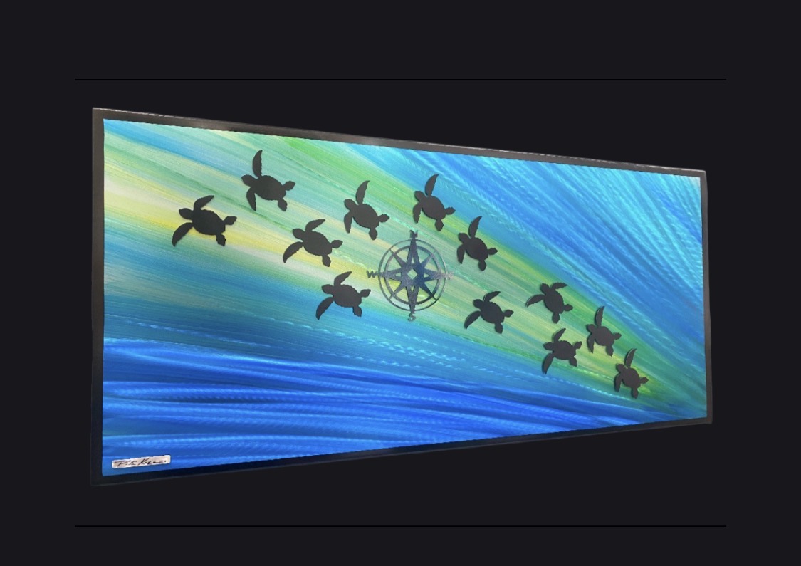 Sea Life Turtle Scene Pete Koza Metal Art