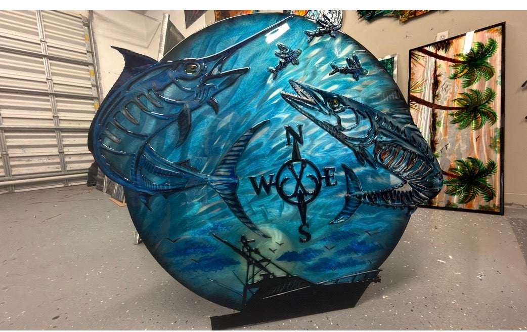 Special Edition - One of a kind, Fish Dreams 40” Pete Koza Metal Art