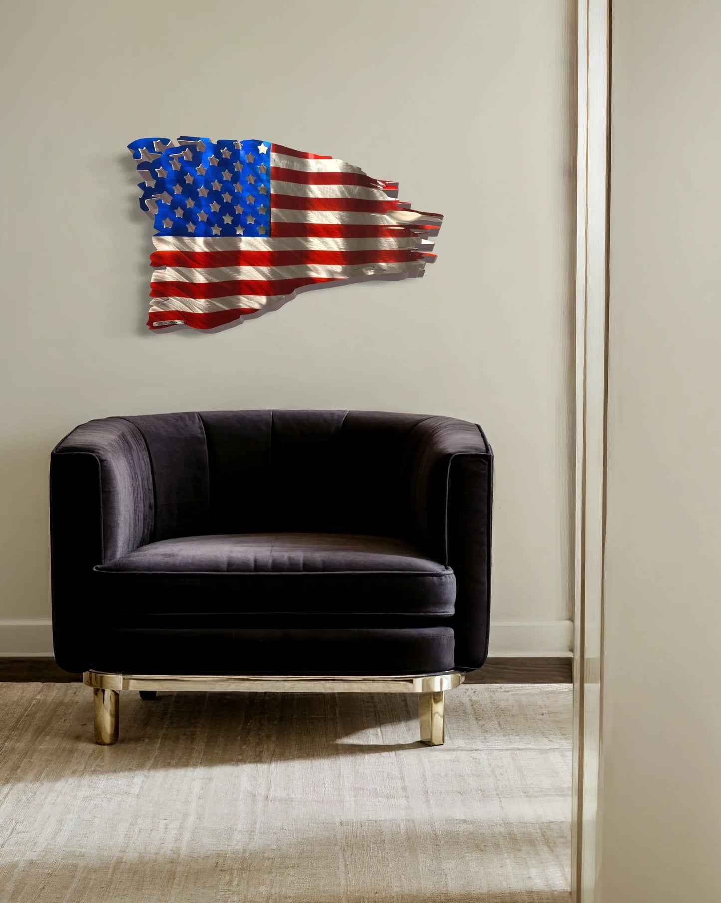 American flag Pete Koza Metal Art