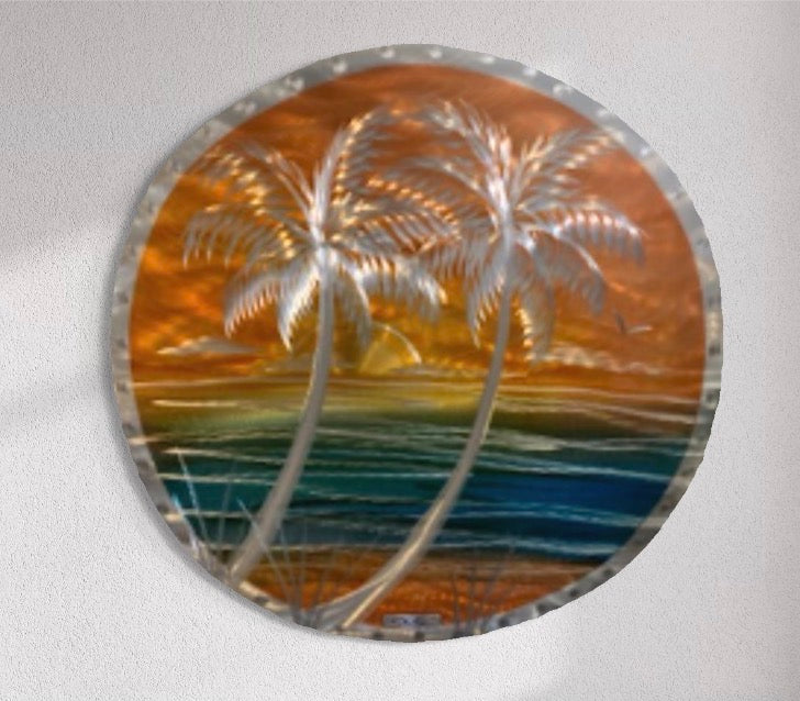 Sunblast Palms Circle Art PETE KOZA METAL ART 2