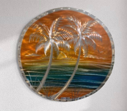 Sunblast Palms Circle Art PETE KOZA METAL ART 2